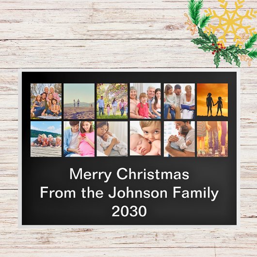 Jaar Review Foto Collage Trifold Christmas Kaart