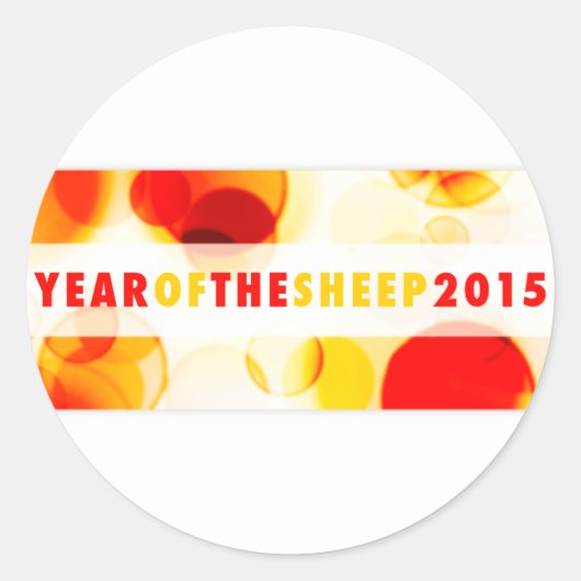jaar schapen 2015 (bokeh) ronde sticker (Voorkant)