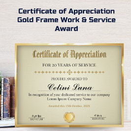 Jaar Service Certificaat - Professioneel Goud