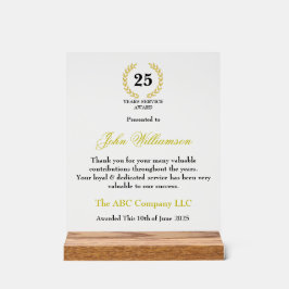 Jaar Services Award Acryl Bord