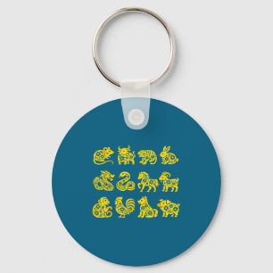 Jaar Shirt Gelukkig Maan Dieren 12 Chinese Sleutelhanger
