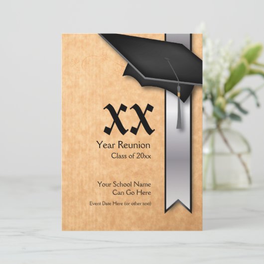  jaar Silver Class Reunion Kaart (Staand voorkant)