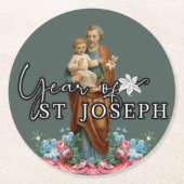 JAAR ST. JOSEPH CATHOLIC RELIGIOUS RONDE KARTONNEN ONDERZETTER (Voorkant)