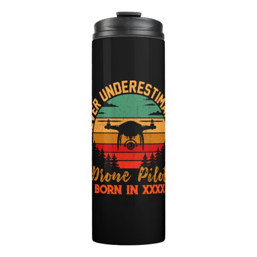 Jaar toevoegen, Tekst wijzigen, Drone nooit onders Thermosbeker (Voorkant)