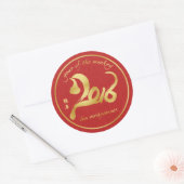 Jaar van de Aap 2015 - Vietnamees Nieuwjaar Ronde Sticker (Envelop)