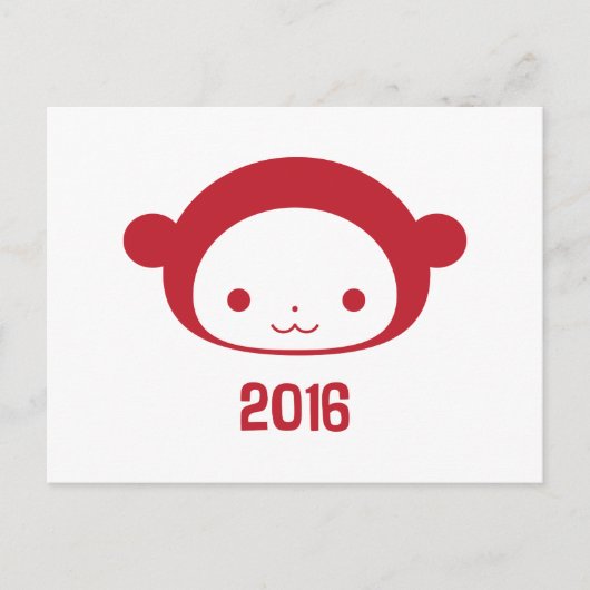 Jaar van de Aap 2016 Briefkaart (Voorkant)