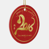 Jaar van de aap 2016 - Veernamese nieuwjaarstest Keramisch Ornament (Rechts)