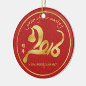 Jaar van de aap 2016 - Veernamese nieuwjaarstest Keramisch Ornament (Links)