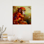 Jaar van de Aap 8 Poster (Keuken)