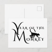Jaar van de aap briefkaart (Voorkant / Achterkant)