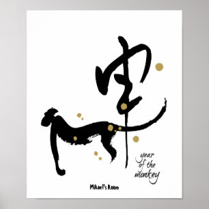 Jaar van de aap - Chinese dierentuin Poster