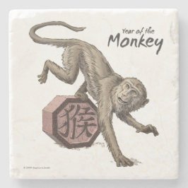 Jaar van de aap Chinese Zodiac Animal Art Stenen Onderzetter