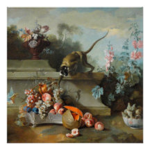 Jaar van de aap Fruits Flowers Fine Art Poster
