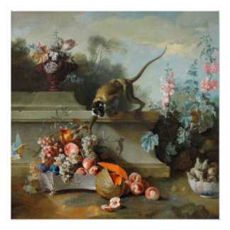 Jaar van de aap Fruits Flowers Fine Art Poster