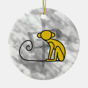 Jaar van de aap keramisch ornament