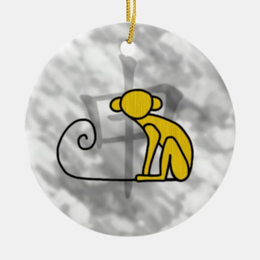 Jaar van de aap keramisch ornament (Voorkant)