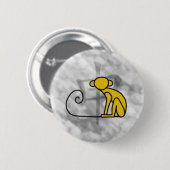 Jaar van de aap ronde button 5,7 cm (Voorkant /achterkant)