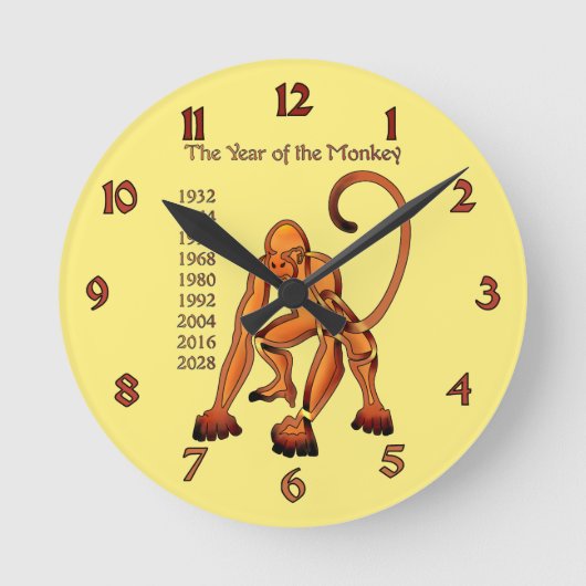 Jaar van de aap ronde klok (Voorkant)