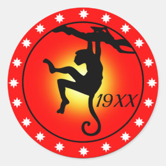 Jaar van de aap ronde sticker