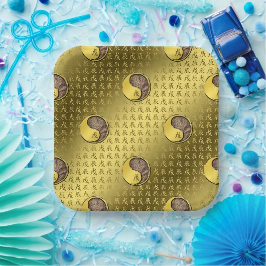 Jaar van de Aarde Draak Papieren Bordje (Feest)