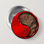 Jaar van de Aarde Tijger Ronde Button 7,6 Cm (Voorkant /achterkant)