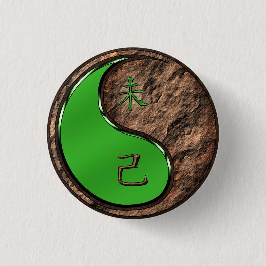 Jaar van de aardgeit ronde button 3,2 cm (Voorkant)