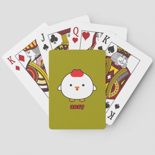 Jaar van de afspeelkaarten van de Rooster 2017 Pokerkaarten (Achterkant)