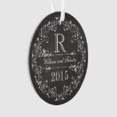  jaar van de bruiloft van het Monogram Chalkboard  Ornament (voorkant)