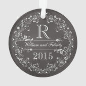  jaar van de bruiloft van het Monogram Chalkboard  Ornament (achterkant)
