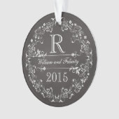  jaar van de bruiloft van het Monogram Chalkboard  Ornament (voorkant)