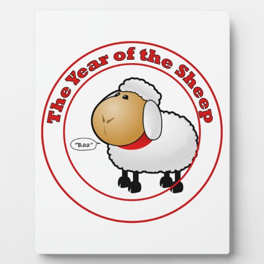 Jaar van de Cartoon schapen Fotoplaat (Voorkant)