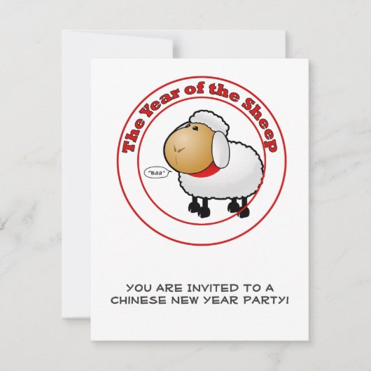 Jaar van de Cartoon schapen Kaart (Voorkant)