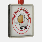 Jaar van de Cartoon schapen Metalen Ornament (Rechts)