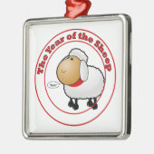 Jaar van de Cartoon schapen Metalen Ornament (Links)