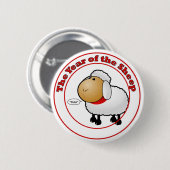 Jaar van de Cartoon schapen Ronde Button 5,7 Cm (Voorkant /achterkant)
