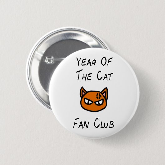 Jaar van de Cat Fan Club Button (Voorkant /achterkant)