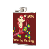 Jaar van de Chinees nieuwjaarskolf van Monkey Red Heupfles (Links)