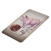 Jaar van de Chinese Zodiac Art van Varkens (Boar) Magneet (Linkerzijde)