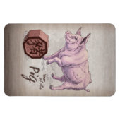 Jaar van de Chinese Zodiac Art van Varkens (Boar) Magneet (Horizontaal)