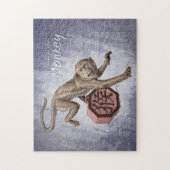 Jaar van de Chinese Zodiac Kunst in Monkey Legpuzzel (Verticaal)