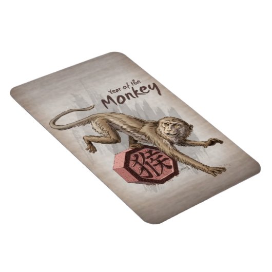 Jaar van de Chinese Zodiac Kunst in Monkey Magneet (Rechterzijde)