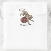 Jaar van de Chinese Zodiac Kunst in Monkey Ronde Sticker (Tas)