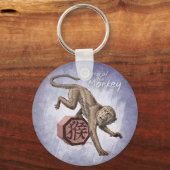 Jaar van de Chinese Zodiac Kunst in Monkey Sleutelhanger (Voorkant)