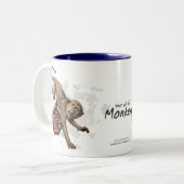 Jaar van de Chinese Zodiac Kunst in Monkey Tweekleurige Koffiemok (Voorkant links)