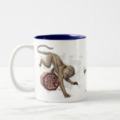 Jaar van de Chinese Zodiac Kunst in Monkey Tweekleurige Koffiemok (Links)