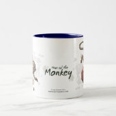 Jaar van de Chinese Zodiac Kunst in Monkey Tweekleurige Koffiemok (Center)