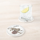 Jaar van de Chinese Zodiac Kunst in Monkey Zandsteen Onderzetter (Zijkant)