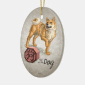 Jaar van de Chinese Zodiac Kunst van de Dog Keramisch Ornament (Links)