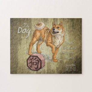 Jaar van de Chinese Zodiac Kunst van de Dog Legpuzzel
