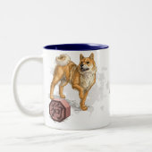 Jaar van de Chinese Zodiac Kunst van de Dog Tweekleurige Koffiemok (Links)